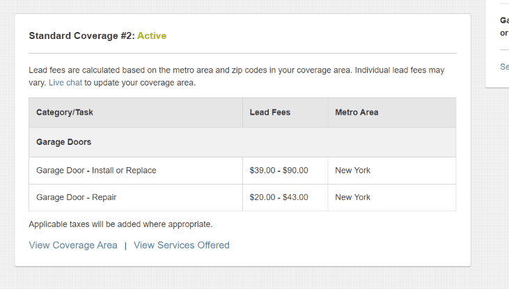 LIVE CHAT to update your service areas