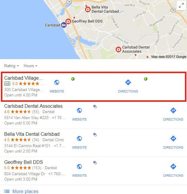 Google Local Pack Results